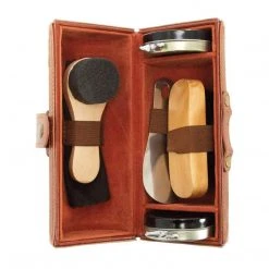 Yellow Octopus Personalised Personalised Vegan Leather Shoe Shine Kit - Signature Font Executive Gifts