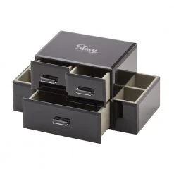 Yellow Octopus Personalised Personalised Black Vanity Jewellery Box Caddy