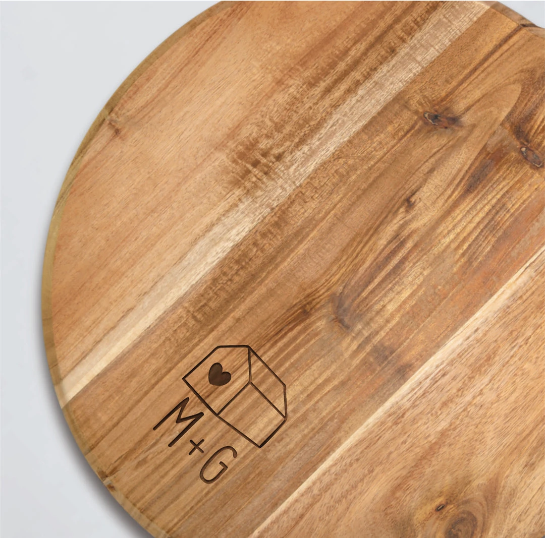 Yellow Octopus Personalised Foodie Personalised Round Paddle Serving Board - Home & Intials 3 Yellow Octopus Personalised Foodie Personalised Round Paddle Serving Board - Home & Intials