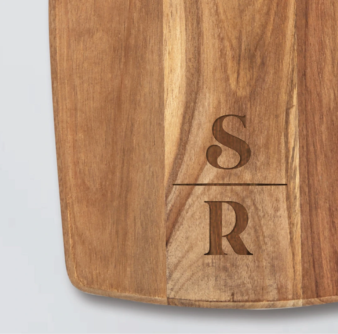 Yellow Octopus Personalised BBQ Gifts Personalised Acacia Paddle Serving Board - Classic Initials 3 Yellow Octopus Personalised BBQ Gifts Personalised Acacia Paddle Serving Board - Classic Initials