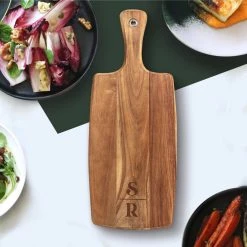 Yellow Octopus Personalised BBQ Gifts Personalised Acacia Paddle Serving Board - Classic Initials