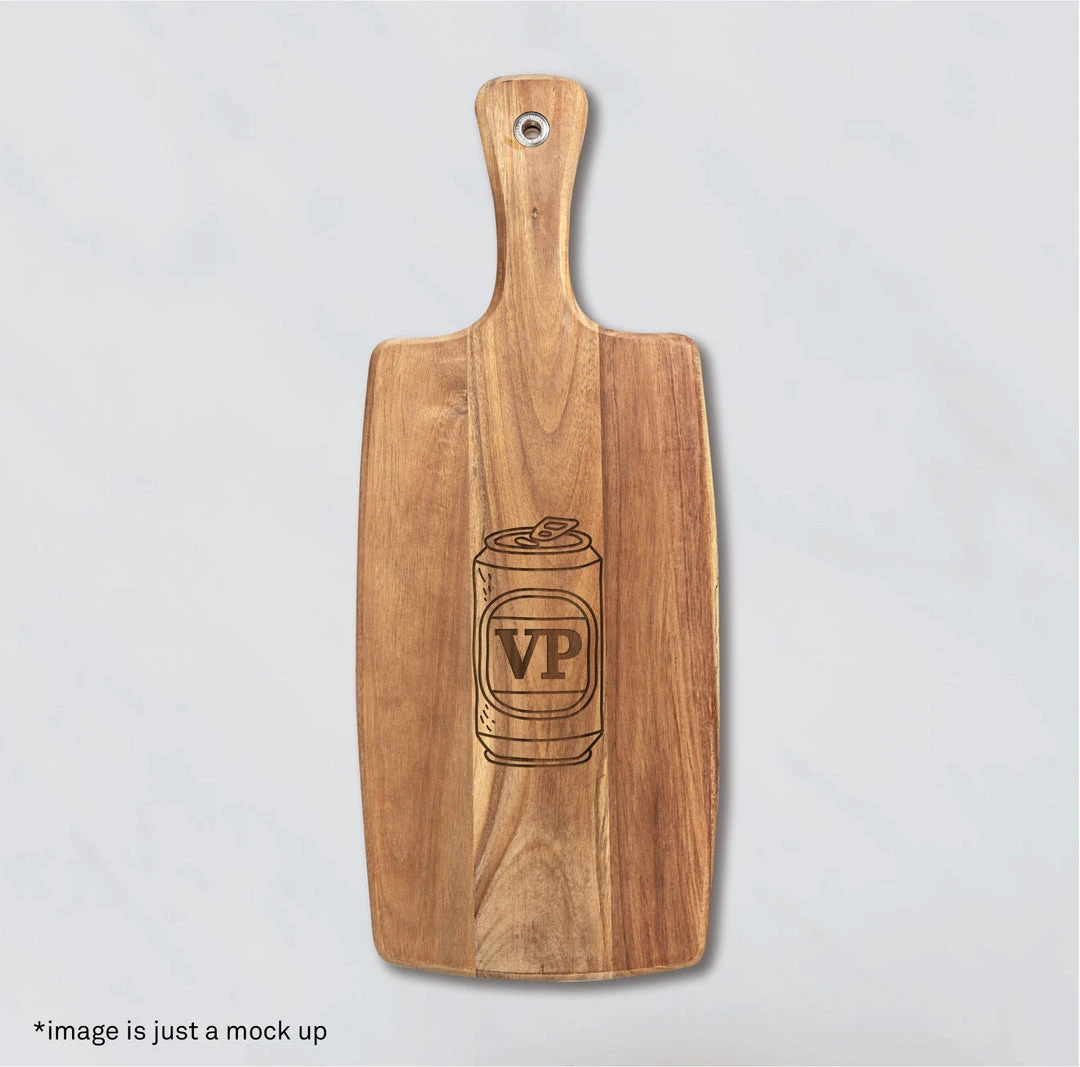 Yellow Octopus Personalised Personalised Acacia Paddle Serving Board - Funny Beer Style 2 Yellow Octopus Personalised Personalised Acacia Paddle Serving Board - Funny Beer Style