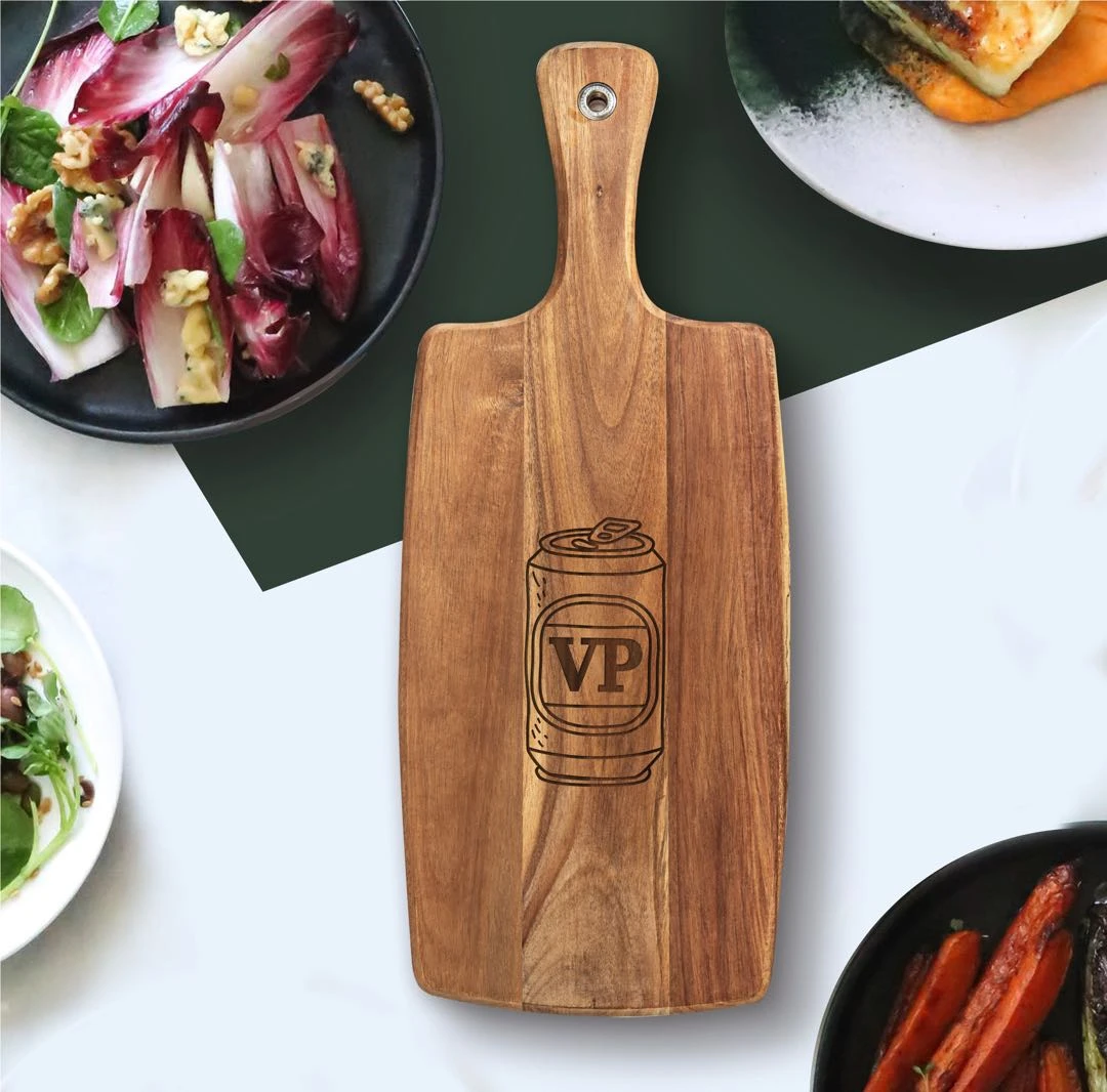 Yellow Octopus Personalised Personalised Acacia Paddle Serving Board - Funny Beer Style 1 Yellow Octopus Personalised Personalised Acacia Paddle Serving Board - Funny Beer Style