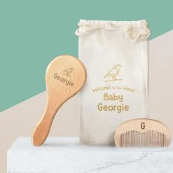 Yellow Octopus Personalised Personalised Baby Brush & Comb Gift Set