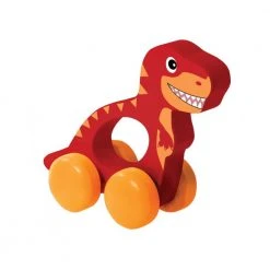IsAlbi Classic Wooden Push-Along Dinosaur Toy | Assorted Baby Shower Gifts