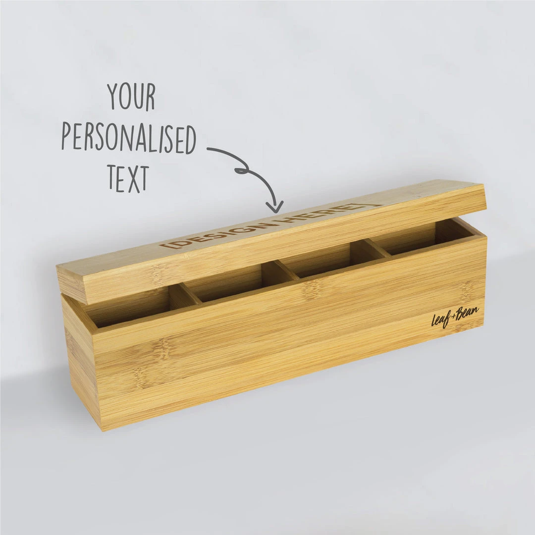 Yellow Octopus Personalised Personalised Bamboo Tea Box - Art Deco Design Gifts For Grandmas 2 Yellow Octopus Personalised Personalised Bamboo Tea Box - Art Deco Design Gifts For Grandmas