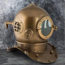 Vintage Nautical Replica Antique Brass Divers Helmet