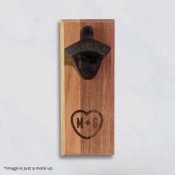 Yellow Octopus Personalised Personalised Gifts For Her Personalised Wall Mount Bottle Opener - Heart Design