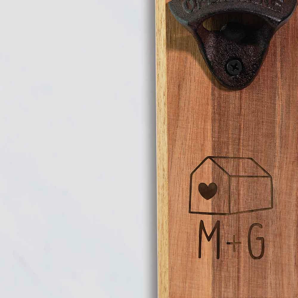 Yellow Octopus Personalised Personalised Wall Mount Bottle Opener - Home & Intials 3 Yellow Octopus Personalised Personalised Wall Mount Bottle Opener - Home & Intials