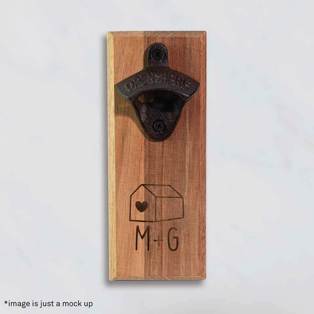 Yellow Octopus Personalised Personalised Wall Mount Bottle Opener - Home & Intials 2 Yellow Octopus Personalised Personalised Wall Mount Bottle Opener - Home & Intials