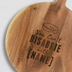 Yellow Octopus Personalised Personalised Round Paddle Serving Board - Funny Brie Quote