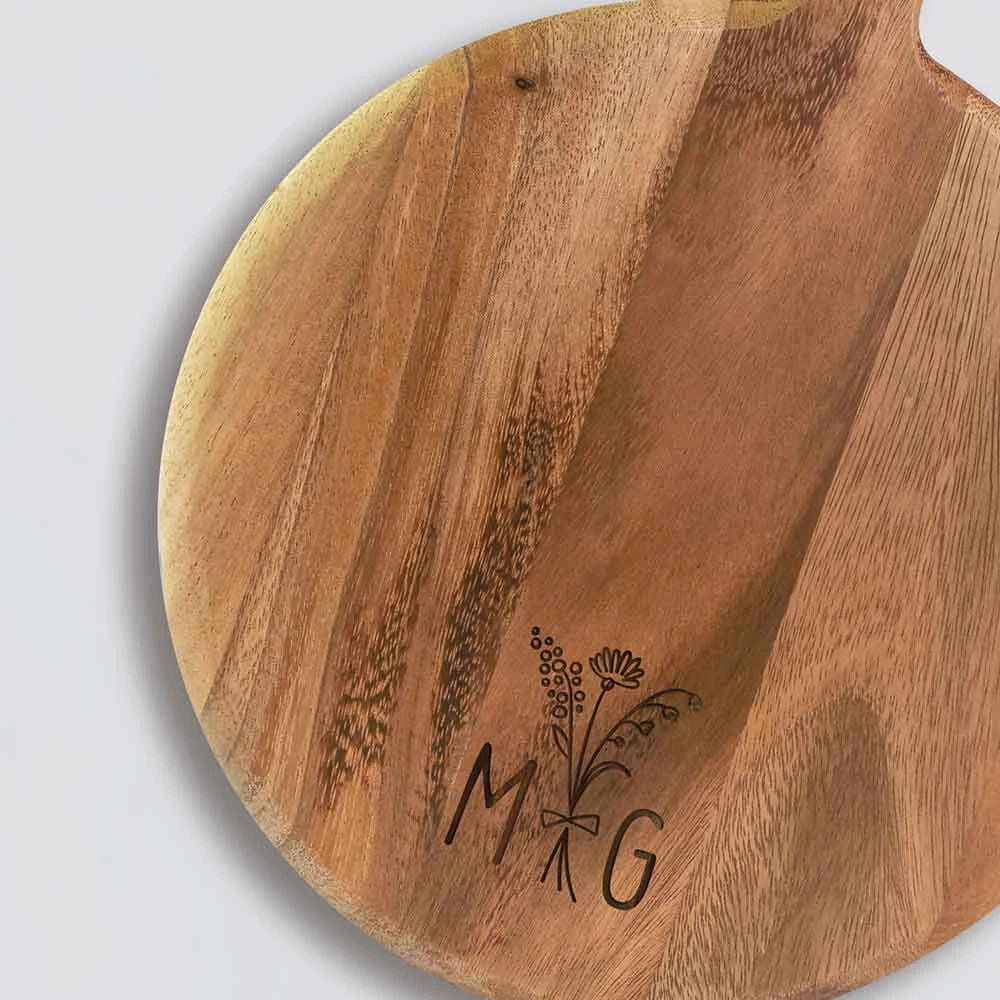 Yellow Octopus Personalised Gifts For Grandmas Personalised Round Paddle Serving Board - Flower Bunch 3 Yellow Octopus Personalised Gifts For Grandmas Personalised Round Paddle Serving Board - Flower Bunch