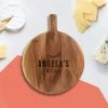 Yellow Octopus Personalised Personalised Round Paddle Serving Board - Olive Design Foodie