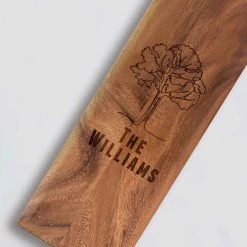 Yellow Octopus Personalised Personalised Baguette Paddle Serving Board - Tree Design Foodie
