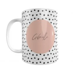 Yellow Octopus Personalised Mug - Dots And Circle Design With Name