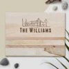 Yellow Octopus Personalised Personalised Large Stripe Serving Board - House Design