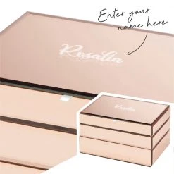 Yellow Octopus Personalised Personalised Rose Gold Stackable Jewellery Box Set Personalised Gifts For Her