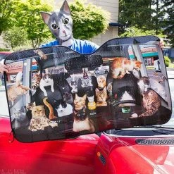 William Valentine Car Full Of Cats Windshield Sunshade