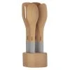 IsAlbi Foodie Beechwood Utensils With Stand | Set Of 4