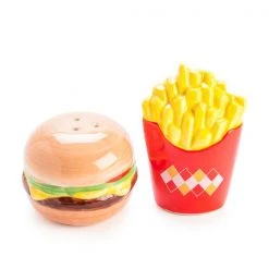 MDI Mens Novelty Gifts Burger & Fries Salt & Pepper Shakers