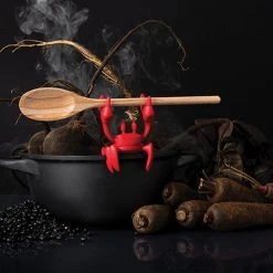 Optoco Red Crab Spoon Holder & Steam Releaser