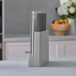 IsAlbi Cut & Store Chopping Boards With Knives | 7pc Set