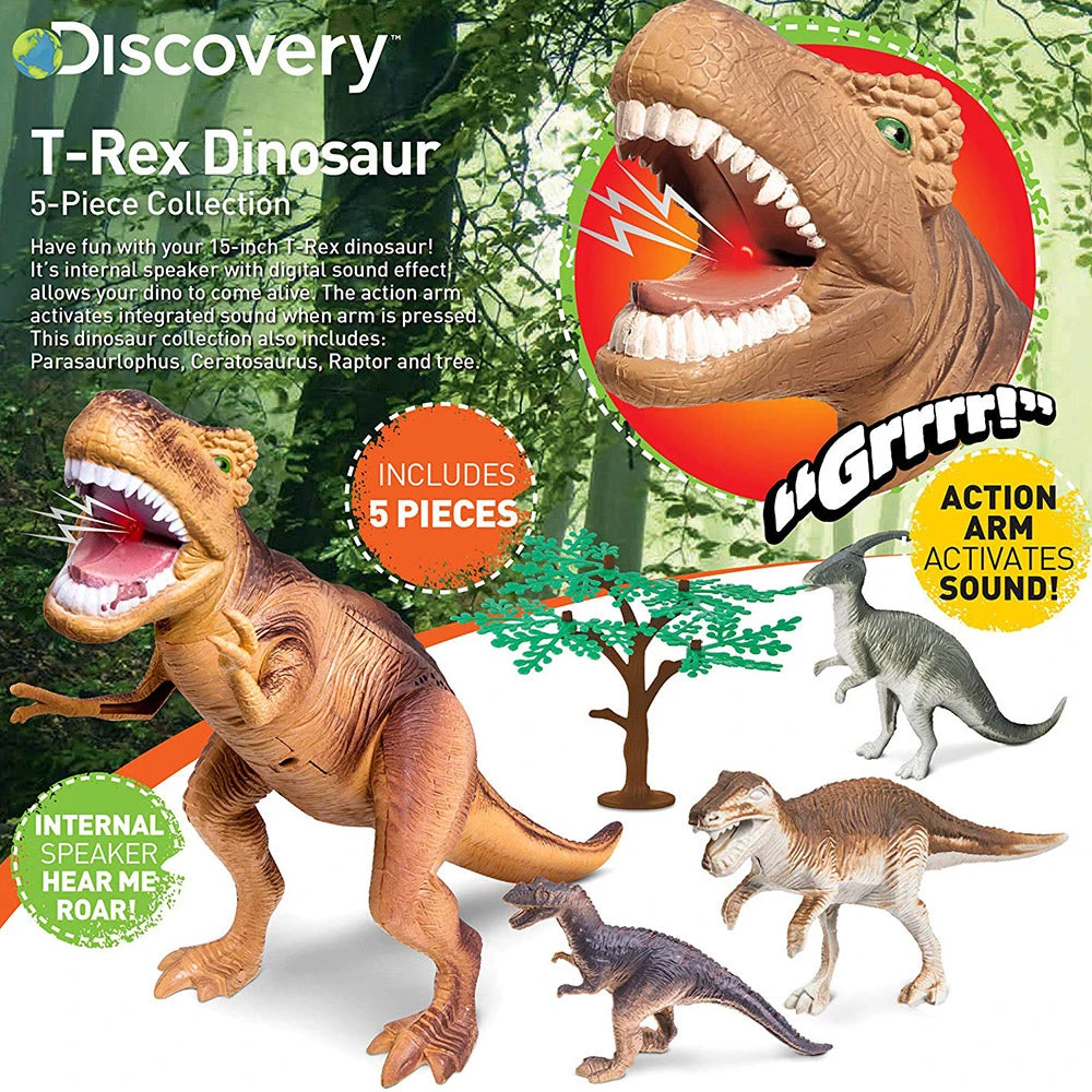 Outliving Discovery 38cm T-Rex Dinosaur 5pcs Set With Sound Science STEM Toys 3 Outliving Discovery 38cm T-Rex Dinosaur 5pcs Set With Sound Science STEM Toys