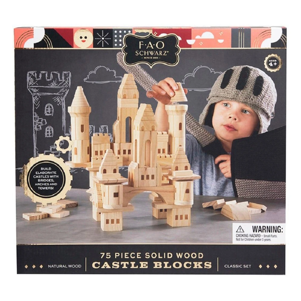 Outliving Wooden Castle Building Blocks - 75 Pieces | F.A.O Schwarz 2 Outliving Wooden Castle Building Blocks - 75 Pieces | F.A.O Schwarz