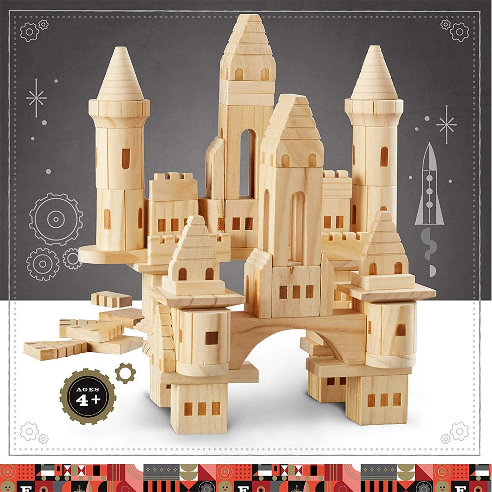 Outliving Wooden Castle Building Blocks - 75 Pieces | F.A.O Schwarz 3 Outliving Wooden Castle Building Blocks - 75 Pieces | F.A.O Schwarz
