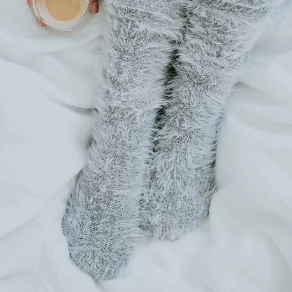 Annabel Trends Fuzzy Bed Socks | Grey 2 Annabel Trends Fuzzy Bed Socks | Grey