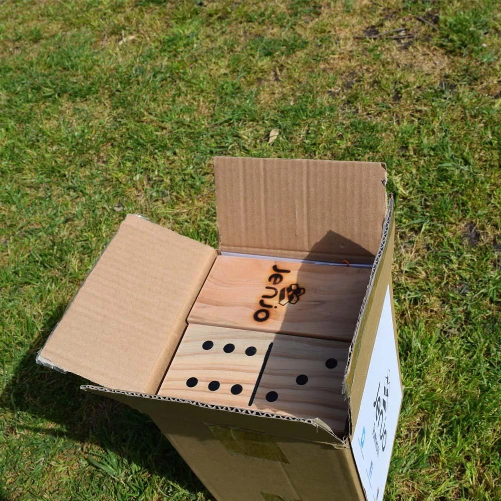 Jenjo Giant Wooden Dominoes 28pc Party Games 6 Jenjo Giant Wooden Dominoes 28pc Party Games