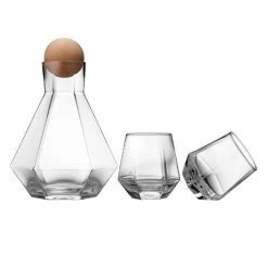 Ladelle Jaxon Clear Carafe And Glasses | 3pc Set