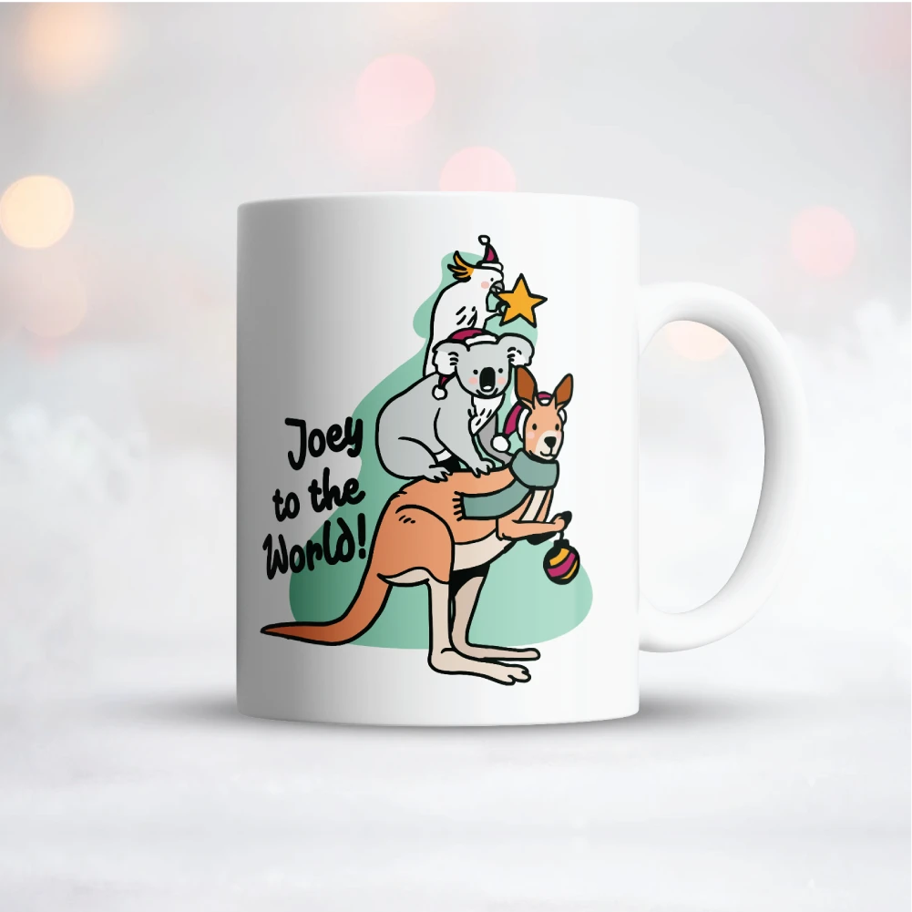 Yellow Octopus Exclusives - Mugs Joey To The World | Christmas Design 1 Yellow Octopus Exclusives - Mugs Joey To The World | Christmas Design