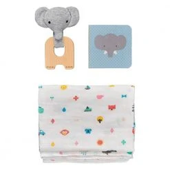 IsAlbi Little Elephant Organic Baby Gift Set Baby Shower Gifts