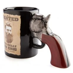 Mdi Ned Kelly Wanted Poster 3D Gun Handle Mug