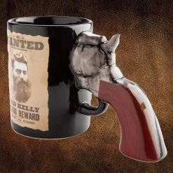 Mdi Ned Kelly Wanted Poster 3D Gun Handle Mug
