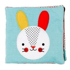 IsAlbi Baby Organic Cotton Soft Book & Natural Wood Teether Set Science STEM Toys