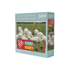 VR Distribution For Dad Prank Jigsaw Puzzle - A Pile Of Puppies In A Grassy Field | 300 Piece