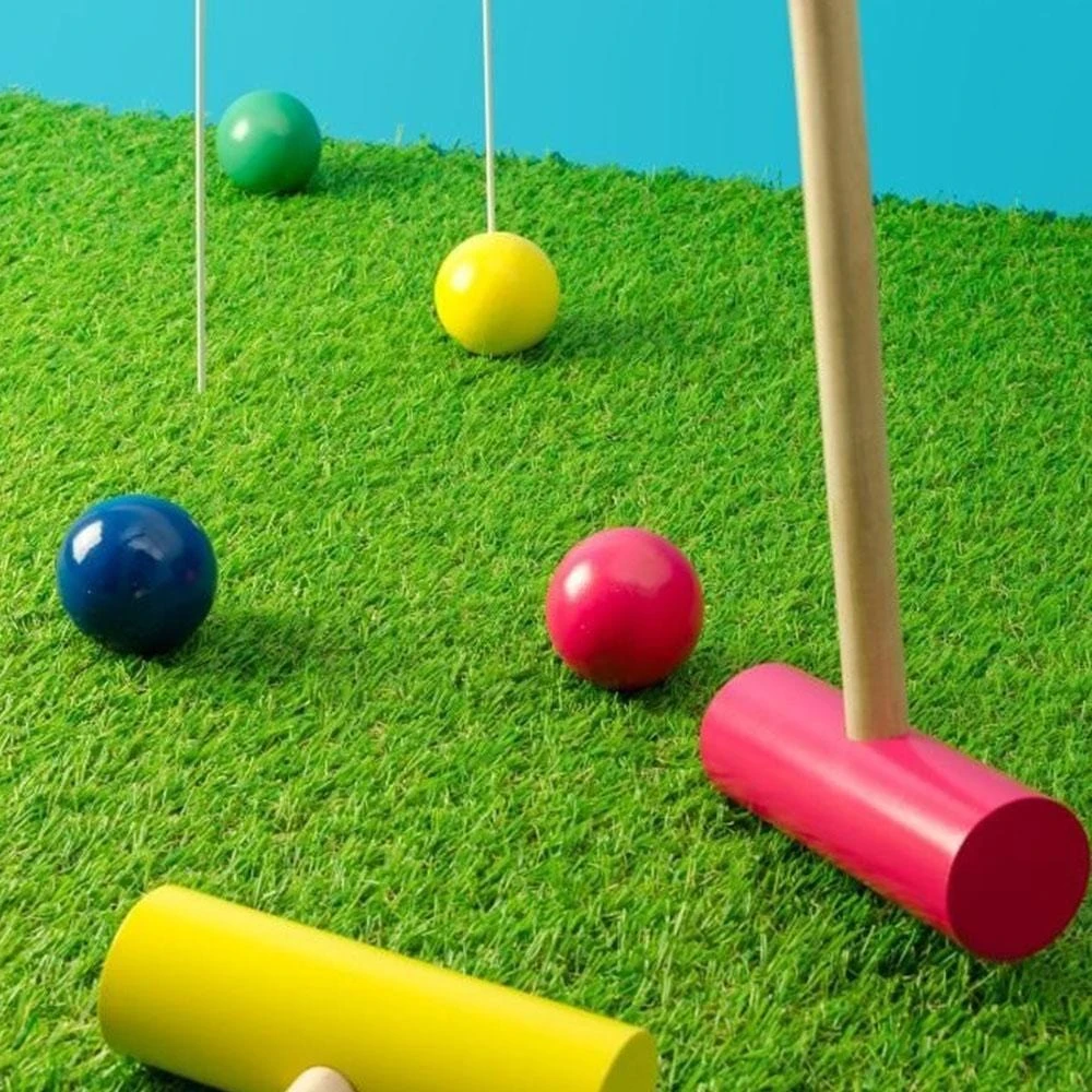 IsAlbi Sports And Outdoors Colourful 4-Player Wooden Croquet Set With Carry Bag 3 IsAlbi Sports And Outdoors Colourful 4-Player Wooden Croquet Set With Carry Bag