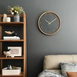 PS Home & Living Scarlett Minimalist Silent Movement Wall Clock Charcoal Executive Gifts