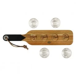 Designworks Collective Serving Paddle With 4 Shot Glasses Man Cave Gifts