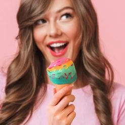 Short Story Rainbow Sprinkles Ice Cream Cone Socks