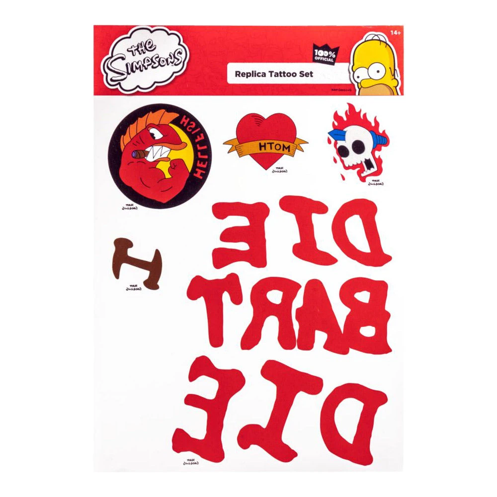 Ikon Collectables Mens Novelty Gifts The Simpsons Replica Temporary Tattoo Set 2 Ikon Collectables Mens Novelty Gifts The Simpsons Replica Temporary Tattoo Set