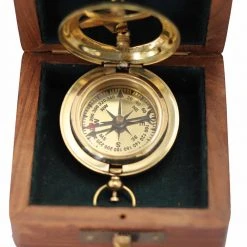 Vintage Nautical Nautical Brass Sundial Compass With Push Button | 2 Styles