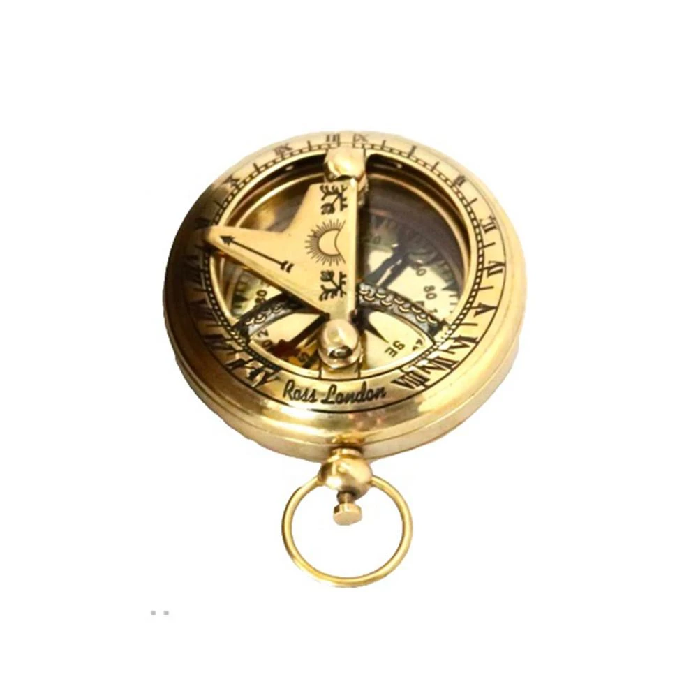 Vintage Nautical Nautical Brass Sundial Compass With Push Button | 2 Styles 4 Vintage Nautical Nautical Brass Sundial Compass With Push Button | 2 Styles