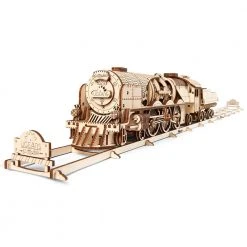 Ugears V-Express Steam Train With Tender Model Kit Science STEM Toys
