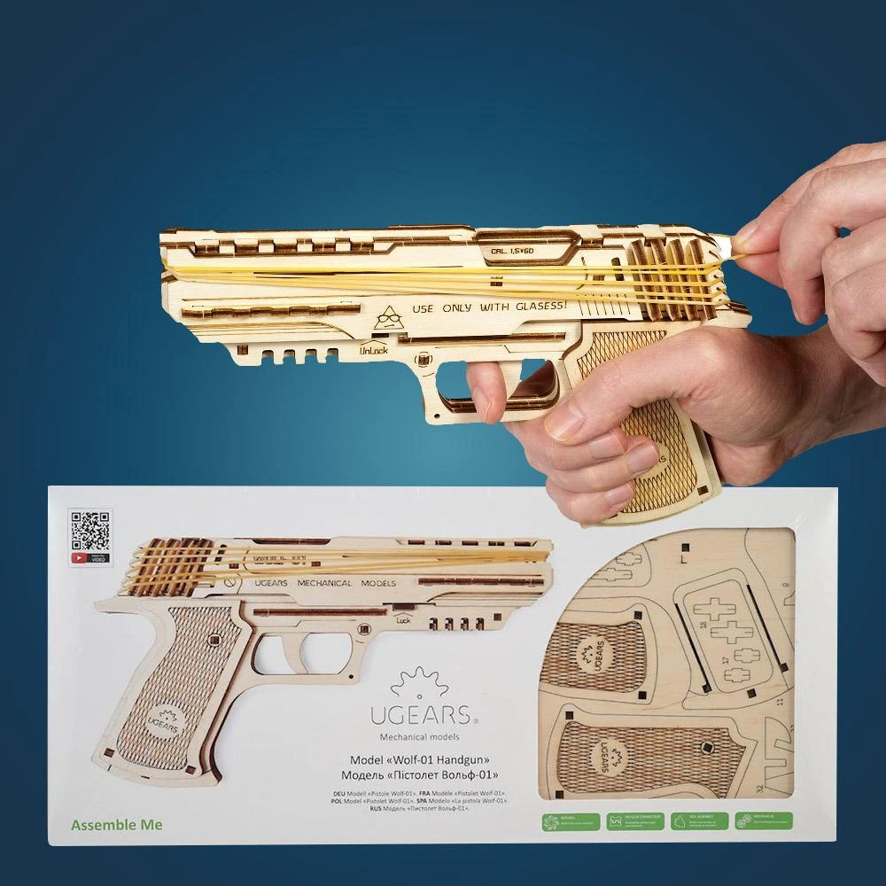 Ugears Wolf-01 Handgun Model Kit 1 Ugears Wolf-01 Handgun Model Kit