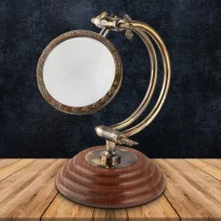 Vintage Nautical Vintage Tabletop Magnifying Glass With Curved Arm