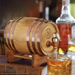 Outliving Wooden Whiskey Barrel Drink Dispenser - 800ml