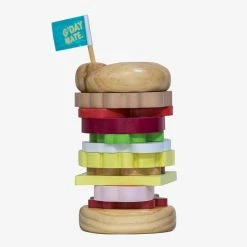 Make Me Iconic Foodie Stackable Wooden Aussie Burger With The Lot Toy
